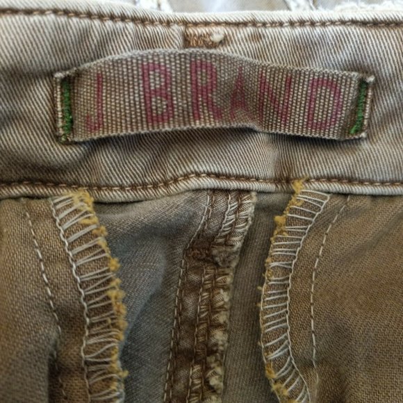 J Brand 1229K Houlihan Skinny Cargo Pant Size 25 Ankle Zippers Light Brown Khaki - Picture 3 of 10